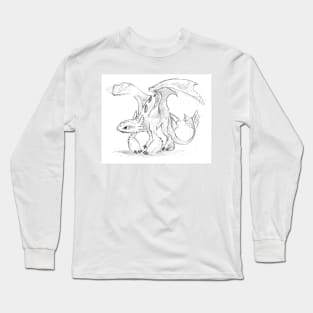 Toothless Pen Drawing Long Sleeve T-Shirt